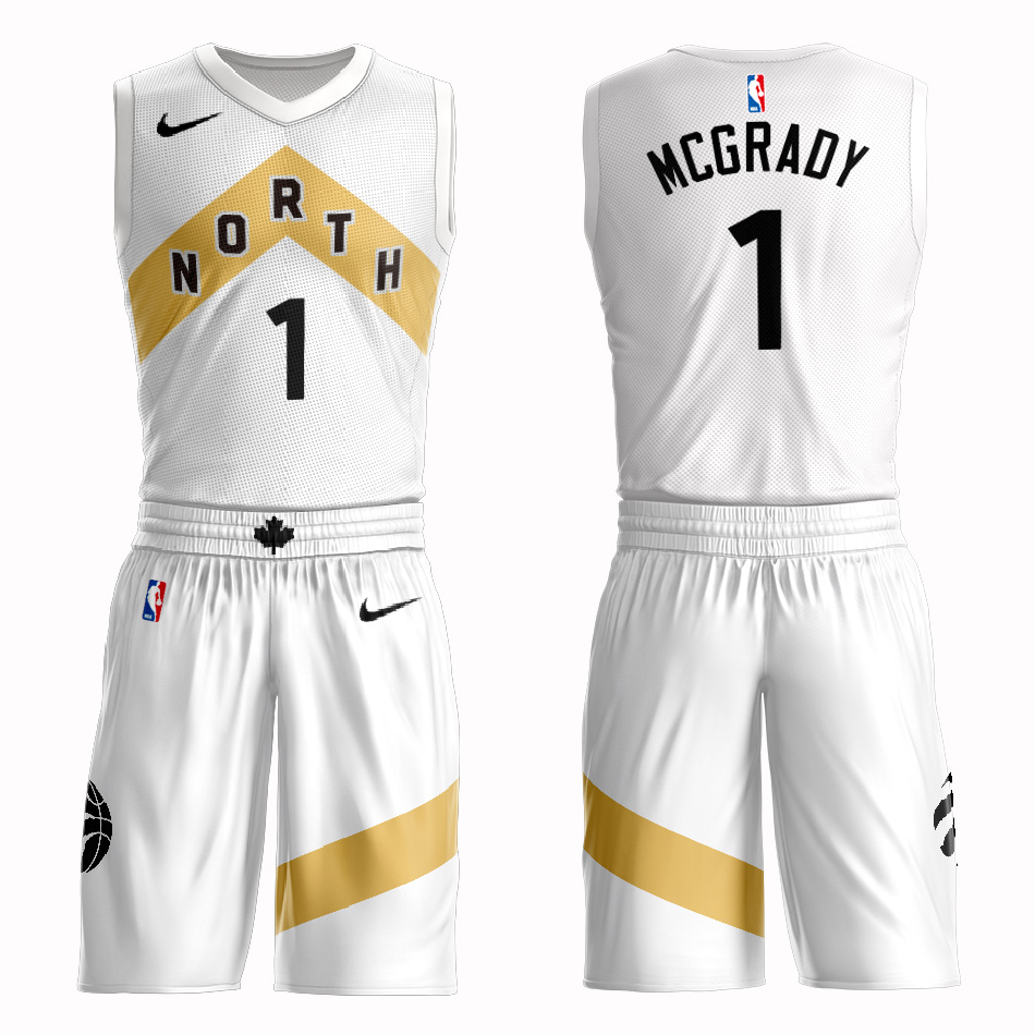 Customized 2019 Men Toronto Raptors #1 Mcgrady white NBA Nike jersey->toronto raptors->NBA Jersey